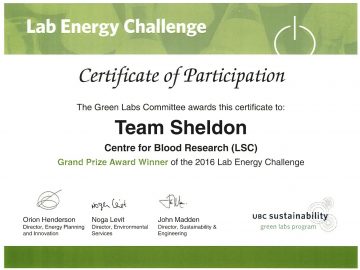 Team Sheldon (aka The Overall Lab) wins 2016 UBC Engergy Challenge
